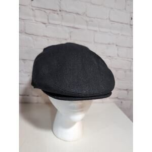 Epoch Hats Company Men's M 100% Wool Black Ivy Cap Lined Quilted Flannel